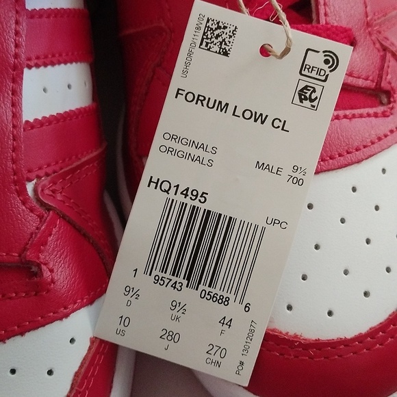 Adidas Men's Forum Low CL Scarlet Red White Shoes HQ1495 Size 10 - Picture 9 of 9
